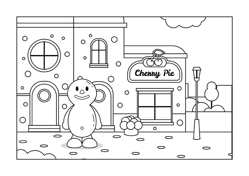 Bubble Baby Character Colouring In 9